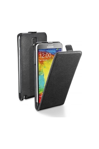 Cellular Line N9000 Galaxy Note 3 İle Uyumlu Flap Essential Mıknatıslı Deri Kılıf Siyah Flapessennote3bk