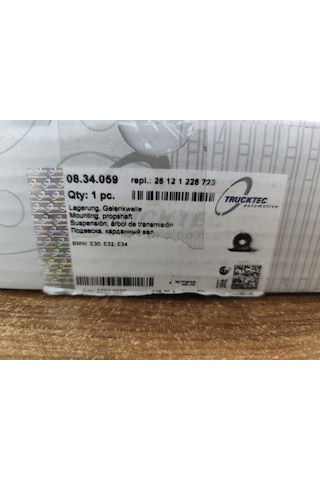Bmw E30 E32 E34 Şaft Askısı Trucktec 26121226723 08.34.059 Şaft Askısı