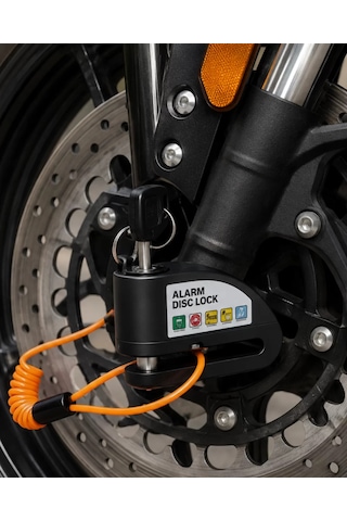 110 Db Alarmlı Disk Fren Kilidi Su Geçirmez Çelik Motosiklet Güvenlik Kilidi
