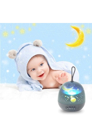 Homyl Yıldızlı Gece Işığı Projektörü 8 Renk Değiştirme Siyah Çok Renkli