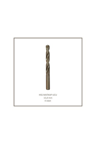Hss Matkap Ucu 15 Mm, Metal, Ahşap, Plastik İçin 4 Adet
