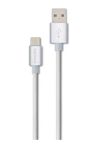Philips Uyumlu 3A 60W UsbA to Type-C Hızlı Şarj ve Data Kablosu Beyaz