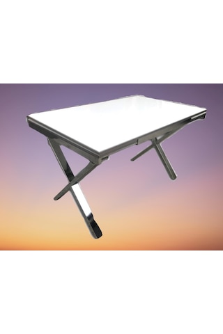 Masa Yandan Açıl X Ayak Metal Transmisyon çelik nikelaj glosspan tabla itinalı paket ve kargo El Yapım