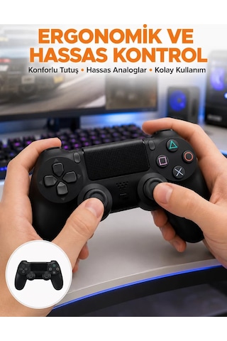 Kablosuz Ps4 Oyun Kolu Çift Titreşimli Motor Uzun Pil Ömrü Ve Hassas Kontrol Yeni Nesil
