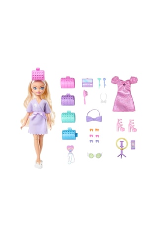 Ayrex Barbie Dream Besties Barbıe İle Hazırlan Şekillendirilmiş Saçlı Barbie 'malibu' Bebek, Sürpriz Saç Aksesuar