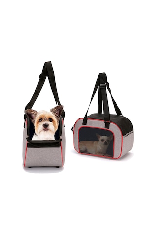 Geekyou Küçük Evcil Hayvanlar İçin Katlanabilir Sırt Çantası, Havalandırmalı Tasarım, 2.5 Kg'a Kadar, Kırmızı 38x20x27 Cm