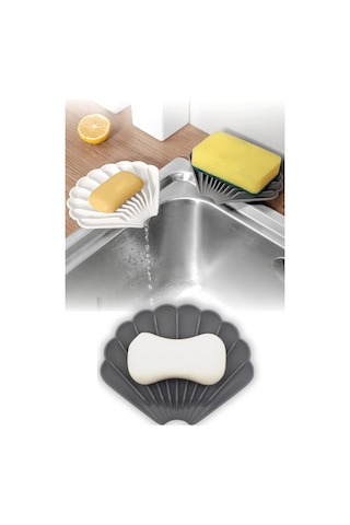 Beyaz Renk Kaymaz İstiridye Şekilli Silikon Sabunluk Sabun Depolama Tutucu Ve Taşınabilir Sabunluk Plakası Diğer