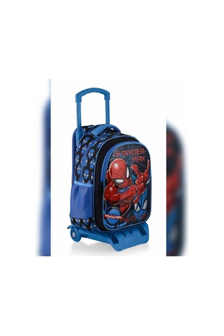 Spiderman Çekçekli Okul Çantası Siyah - Suluk & Matara Siyah
