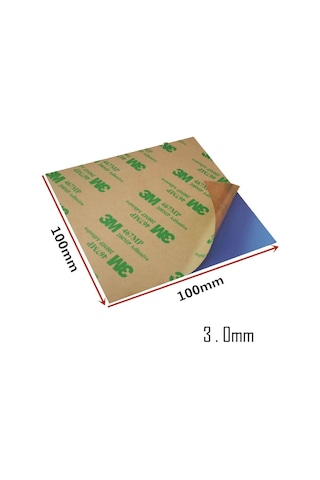 3.0mm 10x10cm Chipset Soğutucu Termal Pad Ped - Çift Taraflı Yapışkanlı - Mavi - 3.6w/m.k
