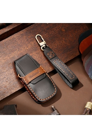 Novahub Yeni Mercedes-benz E300l Anahtar Kılıfı - Sığır Derisi Korumalı Siyah