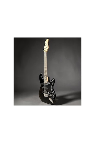 Elektro Gitar Hss Manyetik Black Picguard 4/4 Kılıf Kablo Pena Askı Hediyeli