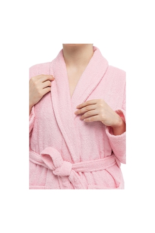 Soley Minerva Extra Yumuşak %100 Pamuk Kadın / Erkek Unisex Bornoz Pembe