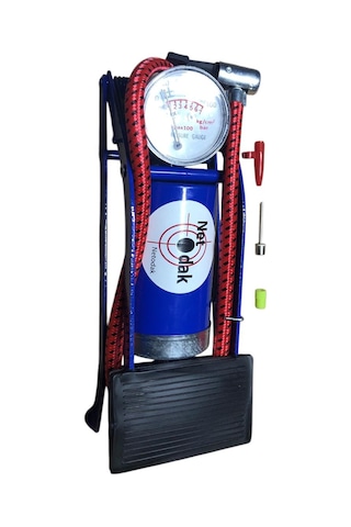 Bisiklet Pompası Top Şişirme Hava Ayak Pompası Basınç Göstergeli Tek Pistonlu