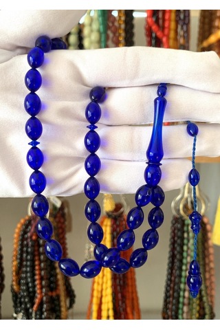 Kehribarkolik Lacivert Toz Kehribar Tesbih