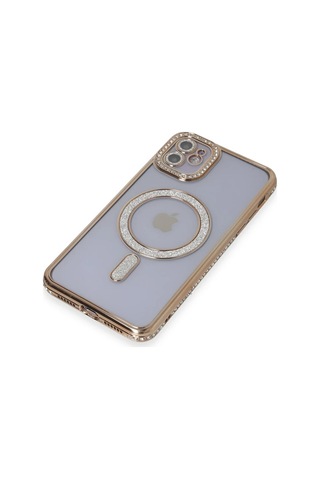 Apple İphone 11 Kılıf Joke Simli Magneticsafe Kılıf - Gold Altın