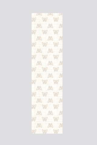 Krem Modern Kelebek Desenli Runner 40x140cm Krem