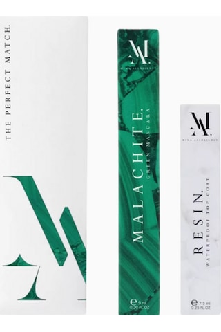 Colored Perfect Match Kit, Malachite Maskara Ve Resin Su Geçirmez Topcoat İle Lüks Göz Makyajı Yeşil