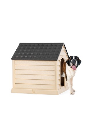 1 Adet Büyük Köpek Kulübesi Plastik Eğimli Çatılı Dog House