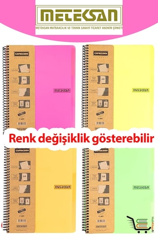 Capricorn Neon A4 3+3 180 Yaprak Pp Kapak Renksiz