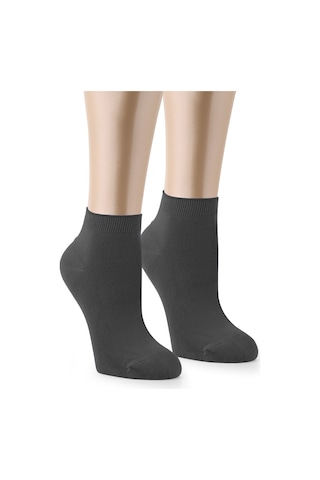 Ozzy Socks 6 Çift Bambu Erkek Dikişsiz Patik Çorap 4 Mevsim Dayan Siyah - Füme