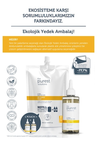 Sivilce & Siyah Nokta Karşıtı Salisilik Asit Tonik Yağlı-karma Ciltler Ekolojik Yedek Paket 400ml