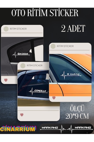 Fiat Brava İçin Lüks Aksesuar Oto Ritim Kaliteli Sticker 2 Adet 20 9 Cm