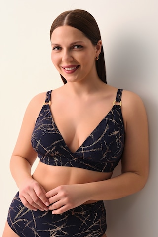 Suwen Glace Üçgen Bikini Üst Sb2622013811381 Lacivert