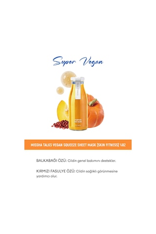 Missha Talks Vegan Squeeze Sheet Mask Bir Görünüm Sunan Vegan Yaprak Maske - Skin Fitness