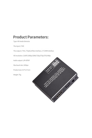 Springsun Hd Ses Ayırıcı 4k 2160p - 1 Giriş 3 Çıkış Hd/optik/3.5mm - 18gbps Hızlı Veri Transferi - Stereo Ve Surround Ses Desteği