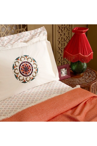 Karaca Home Andalisa %100 Pamuk Nakışlı Çift Kişilik Nish Set Bordo Bordo
