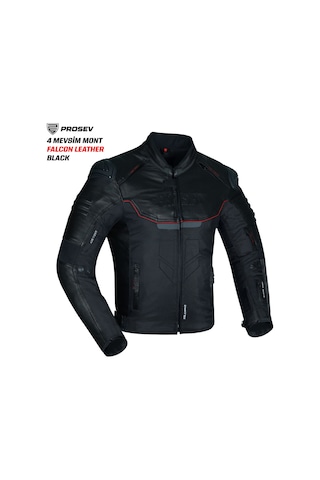 Prosev Falcon Leather 4 Mevsim Mont Dark Black 3xl