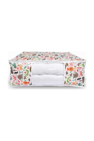 Vedsey Home Baza Altı Pencereli Büyük Boy Hayvan Baskılı Hurç 70 x 50 x 25 CM Çok Renkli