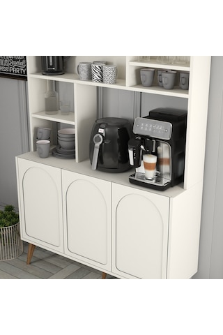 Lyon Kahve Köşesi 120cm - Krem / Ceviz