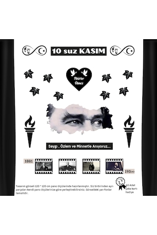 10 Kasım Atatürk'ü Anma Okul Panosu Tasarımı