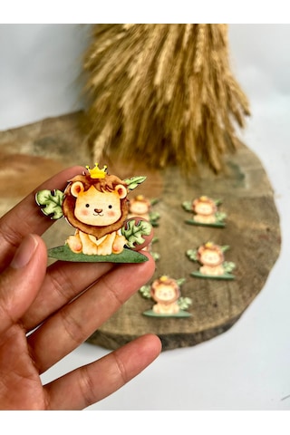 Mr. Home Aslanlı Uv Baskılı Figür Magnet-baskılı Aslanlı Figür -ahşap
