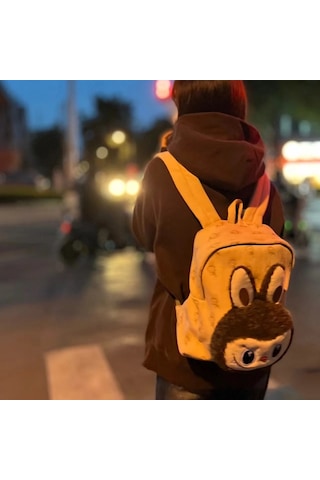 Labu Peluş Bebek Sırtçantası Kahverengi