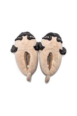 Twigy Dea Kadın,Garson Boy Hayvanlı Panduf Siyah 36/41 AA0662 Bej