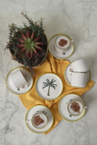 Keramika Palmiye Stackable Çay Takımı 12 Parça 6 Kişilik 22642 Çok Renkli