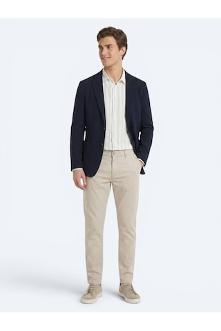 Kip Lacivert Çizgili Comfort Fit Ceket