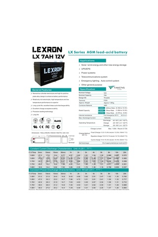Lexron 7 Ah 12v Kuru Akü Lexron