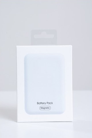 10000 Mah Batarya Kablosuz M-safe Battery Pack Kablosuz Wireless Şarj Powerbank Beyaz