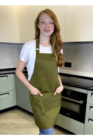 Levına Su Geçirmez Sanatçı Yaka Önlüğü Florist 149060364 Khaki