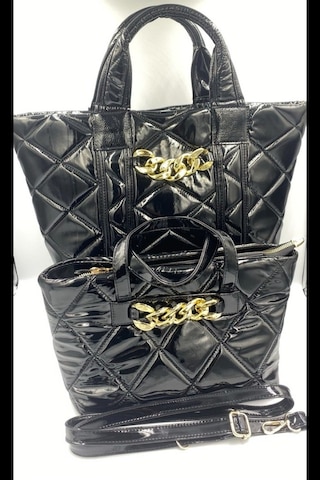 Sentt Parlak Deri Dilimli Zincirli Çanta