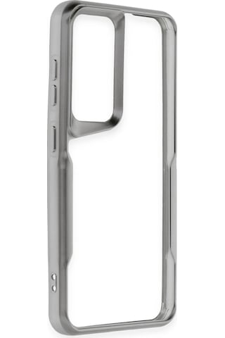 Newface - 392 - Samsung Galaxy Uyumlu S24 Kılıf Boyi Silikon Kapak - Csmo-tex - - Gümüş
