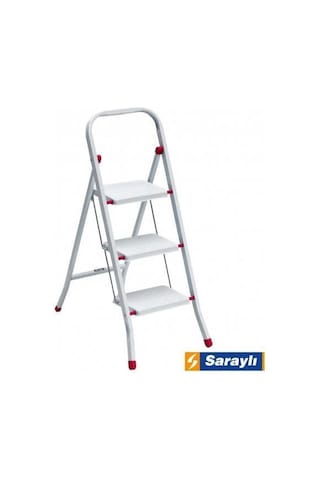 Pratik Metal Merdiven Beyaz 3 Basamaklı