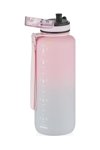 1500ml Kapasiteli Motivasyonel Su Matarası, Pembe-gri Renk Seçenekleri 0