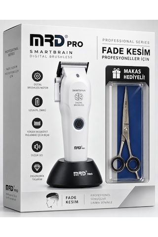 Mrd Hc3969 Gmt3969 Beyaz Profesyonel Saç Kesim Ve Çizim Makinesi Seti
