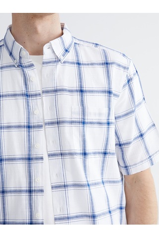 Lcwaıkıkı Classic Beyaz Regular Fit Kareli Erkek Gömlek