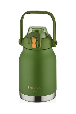 Shotay Çelik Termos Matara Phone Holder 1000ml Yeşil