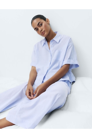 Marks & Spencer Pamuklu Pijama Altı T37001845P Mavi